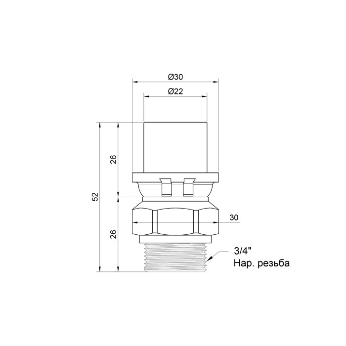 Перехідник прес Icma 20х3/4" ЗР №402 Перехідник прес Icma 20х3/4" ЗР №402