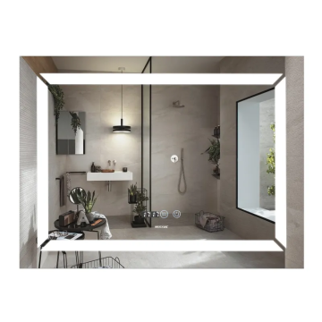 Дзеркало Mixxus LIGHT MR01-90x70 з Led Touch, Anti-fog, димером, регулятором яскравості, годинником (MI5999)