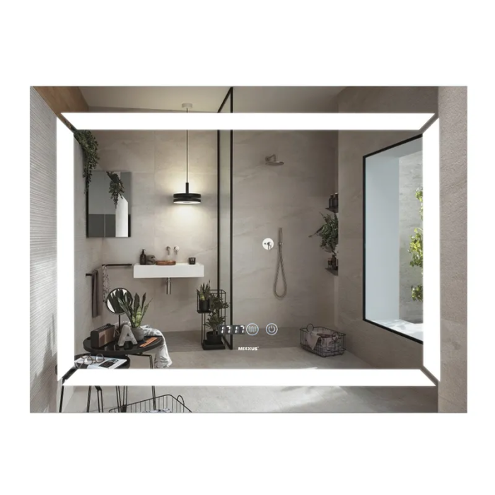 Дзеркало Mixxus LIGHT MR01-90x70 з Led Touch, Anti-fog, димером, регулятором яскравості, годинником (MI5999) Дзеркало Mixxus LIGHT MR01-90x70 з Led Touch, Anti-fog, димером, регулятором яскравості, годинником (MI5999)