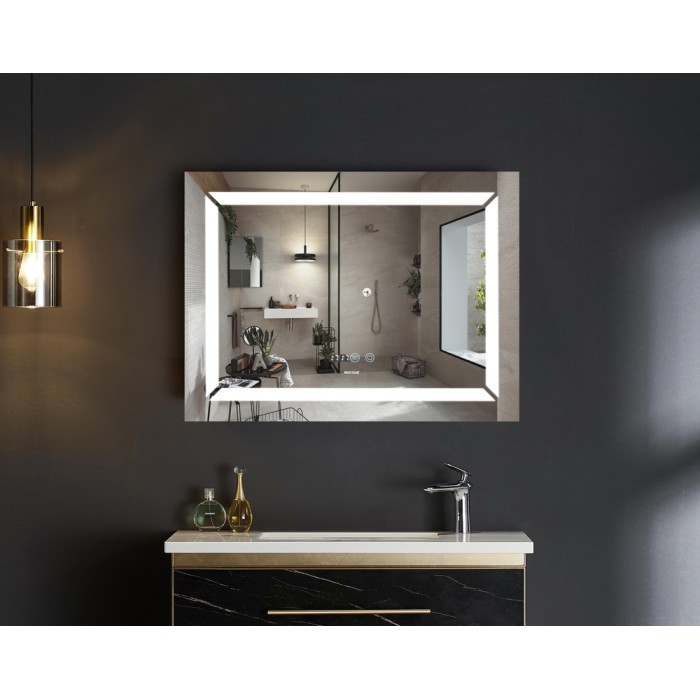 Дзеркало Mixxus LIGHT MR01-90x70 з Led Touch, Anti-fog, димером, регулятором яскравості, годинником (MI5999) Дзеркало Mixxus LIGHT MR01-90x70 з Led Touch, Anti-fog, димером, регулятором яскравості, годинником (MI5999)