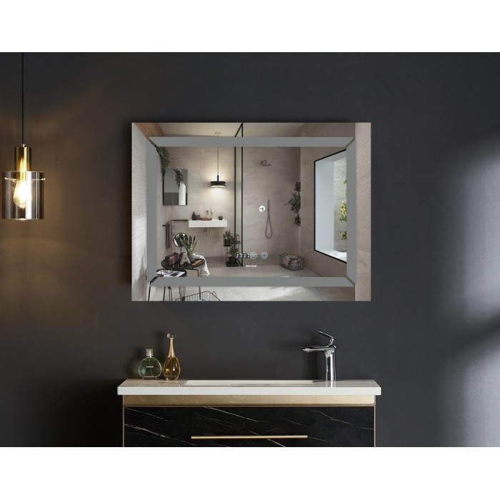 Дзеркало Mixxus LIGHT MR01-90x70 з Led Touch, Anti-fog, димером, регулятором яскравості, годинником (MI5999) Дзеркало Mixxus LIGHT MR01-90x70 з Led Touch, Anti-fog, димером, регулятором яскравості, годинником (MI5999)
