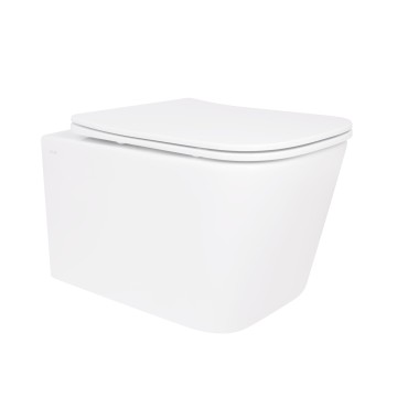 Унітаз підвісний Qtap Crow Ultra Quiet безобідковий з сідінням Soft-close QT05335170W