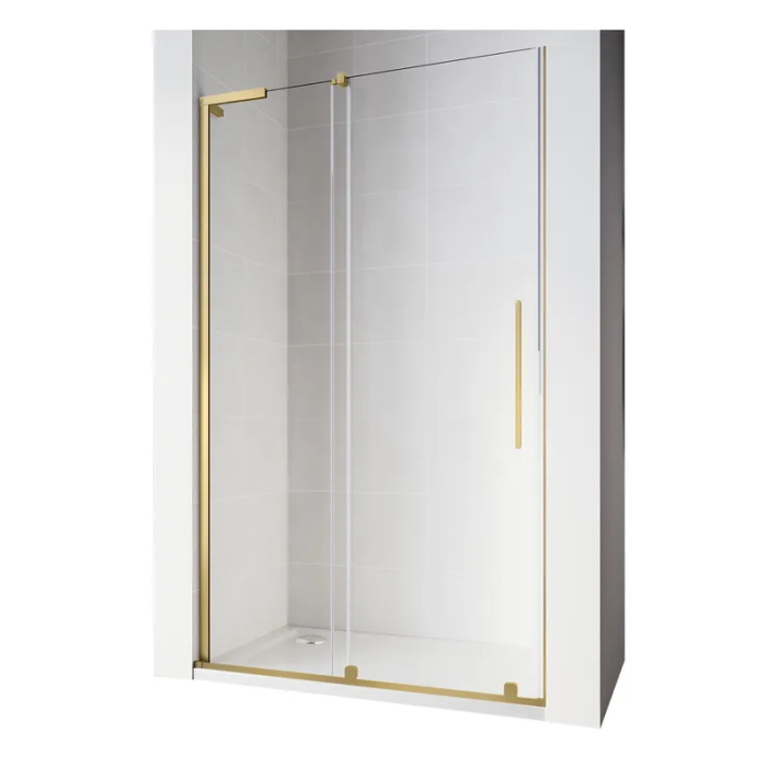 Двері у нішу Walk-In розсувні Koer SR SD07-120x200-R-TR-12 прозоре скло Easy Clean 8мм Матове золото (KR5774) Двері у нішу Walk-In розсувні Koer SR SD07-120x200-R-TR-12 прозоре скло Easy Clean 8мм Матове золото (KR5774)