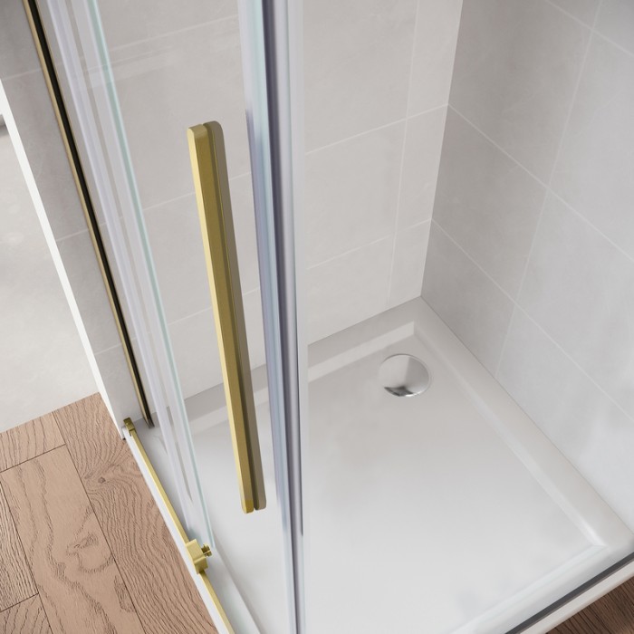 Двері у нішу Walk-In розсувні Koer SR SD07-120x200-R-TR-12 прозоре скло Easy Clean 8мм Матове золото (KR5774) Двері у нішу Walk-In розсувні Koer SR SD07-120x200-R-TR-12 прозоре скло Easy Clean 8мм Матове золото (KR5774)