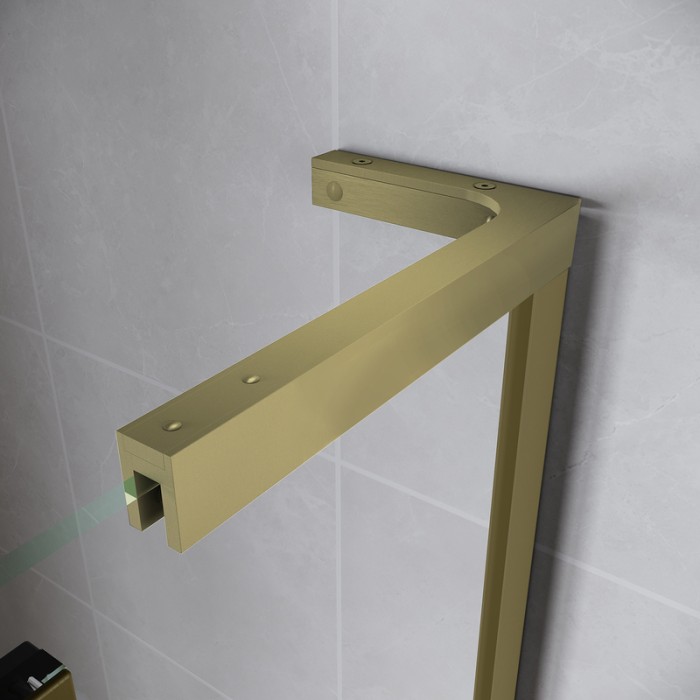 Двері у нішу Walk-In розсувні Koer SR SD07-120x200-R-TR-12 прозоре скло Easy Clean 8мм Матове золото (KR5774) Двері у нішу Walk-In розсувні Koer SR SD07-120x200-R-TR-12 прозоре скло Easy Clean 8мм Матове золото (KR5774)