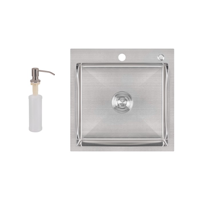 Мийка для кухні інтегрована Lidz Handmade H5050 (LDH5050BRU35375) Brushed Steel 3,0/1,0 мм Мийка для кухні інтегрована Lidz Handmade H5050 (LDH5050BRU35375) Brushed Steel 3,0/1,0 мм