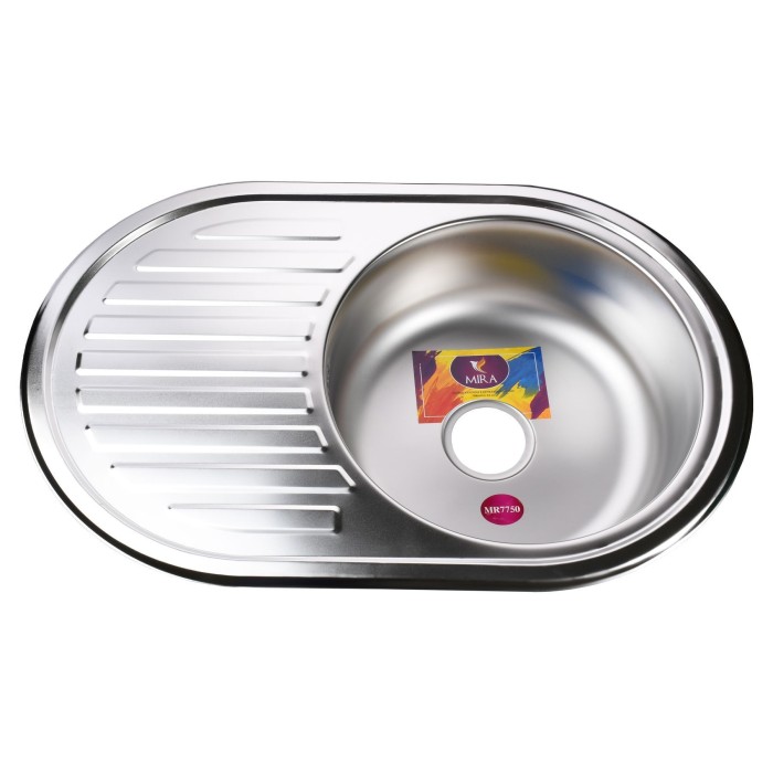 Мийка кухонна врiзна кругла з полицею 770х500х180 Satin MR 7750 E Mira Мийка кухонна врiзна кругла з полицею 770х500х180 Satin MR 7750 E Mira