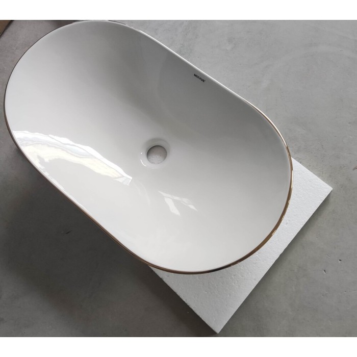 Раковина накладна MIXXUS PREMIUM WAVE-0105 EDGE GOLD 620х360х160mm (MP6557) Раковина накладна MIXXUS PREMIUM WAVE-0105 EDGE GOLD 620х360х160mm (MP6557)
