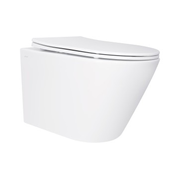 Унітаз підвісний Qtap Swan безобідковий з сідінням Soft-close QT16335180W