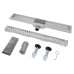 IT02-FT09/800 ITAL Душовий трап 800 мм, комбінований гідрозатвор Brushed nickel (блістер) {5/1}