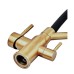 Змішувач для кухні з силіконовим виливом Zerix MAG-021 Brushed Gold Refl.Black з нерж. сталі SUS304 з виходом для пит.води (ZX6007)
