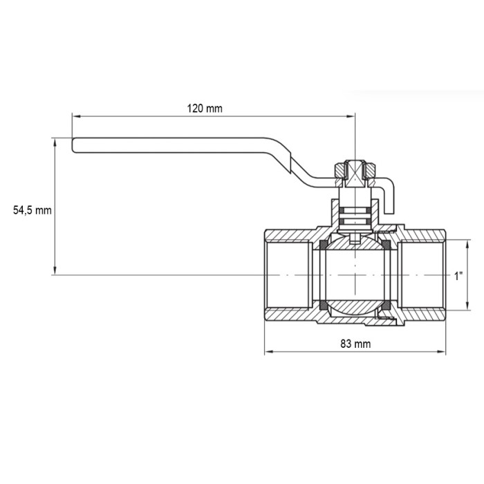 Кран кульовий Koer KG.204 - 1" FF ГГВ (газ) (KR4962) Кран кульовий Koer KG.204 - 1" FF ГГВ (газ) (KR4962)