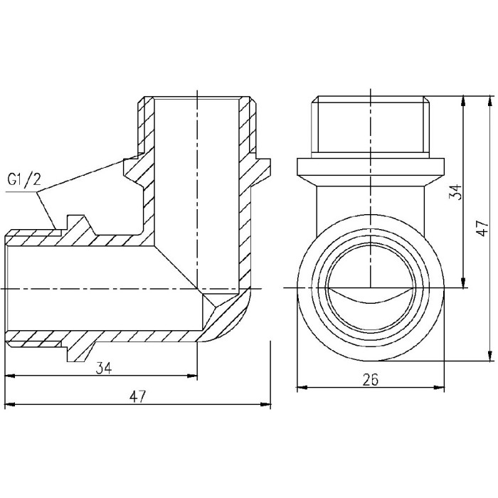 Кут Thermo Alliance Forte 1/2" ЗЗ SF37315 Кут Thermo Alliance Forte 1/2" ЗЗ SF37315