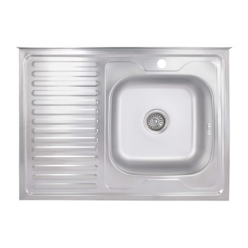 Кухонна мийка Brinex 6080-R 0,6 мм Satin (BRIN6080RSAT06)