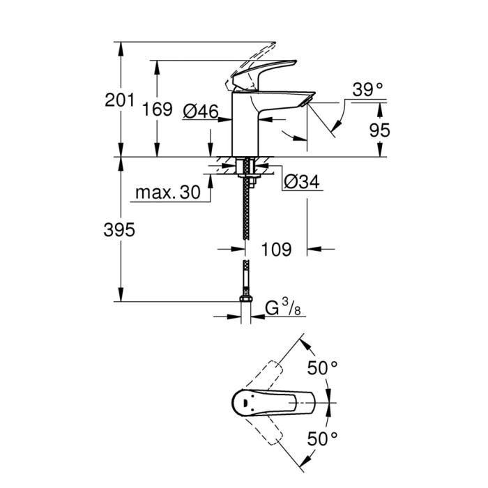 Змішувач для раковини S-розміру Grohe Eurosmart New (32467003) Змішувач для раковини S-розміру Grohe Eurosmart New (32467003)