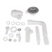 Сифон для кухонної мийки Lidz (WHI) 60 08 E001 01 ECO з круглим переливом (вихід 50 мм)