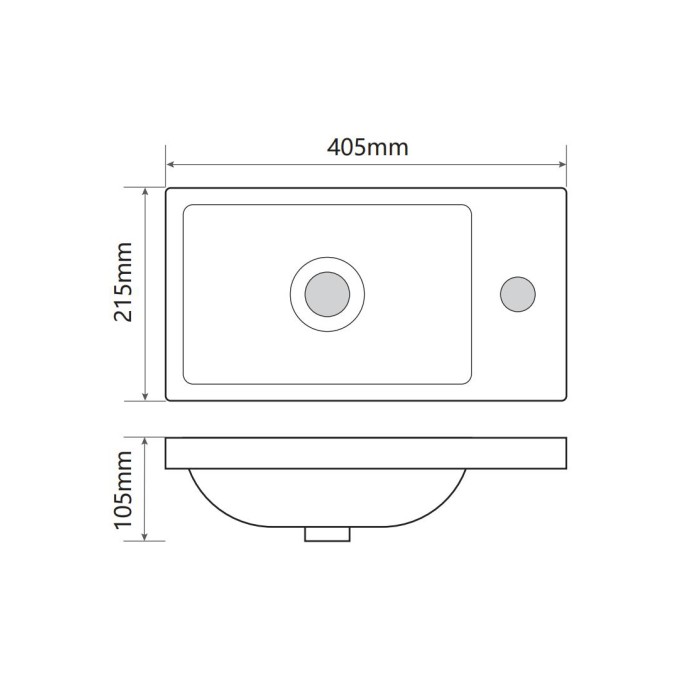 Раковина меблева Mixxus Premium QUADRO-1501 400х215х105mm з отвором під змішувач (MP6502) Раковина меблева Mixxus Premium QUADRO-1501 400х215х105mm з отвором під змішувач (MP6502)