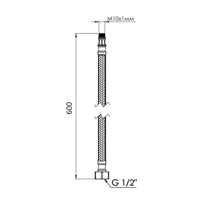 Гнучка підводка для води Thermo Alliance Forte М10 60 см (пара) SF390W60