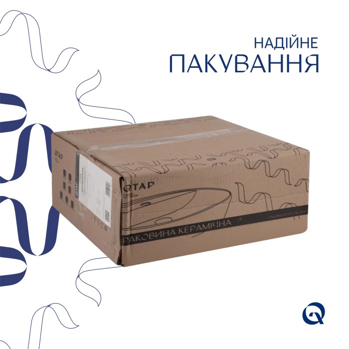 Комплект Qtap Owl: Раковина накладна кругла 400х400х155 мм White + Донний клапан PU02 Комплект Qtap Owl: Раковина накладна кругла 400х400х155 мм White + Донний клапан PU02