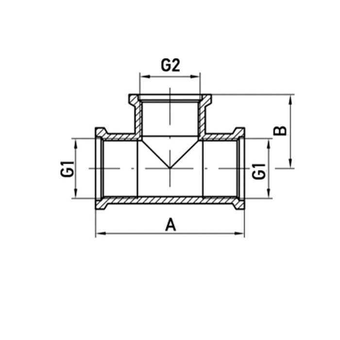 Трійник редукційний 3/4"х1/2"х3/4" ВВВ Koer .T080608F.WN (без нікелю) (KR3034) Трійник редукційний 3/4"х1/2"х3/4" ВВВ Koer .T080608F.WN (без нікелю) (KR3034)