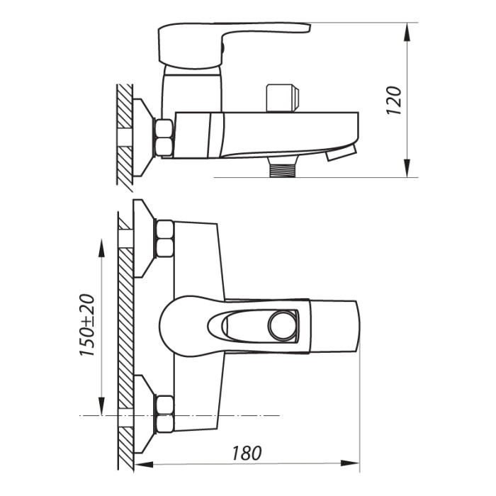Змішувач для ванни Zerix PTA 446 (ZX2923) Змішувач для ванни Zerix PTA 446 (ZX2923)