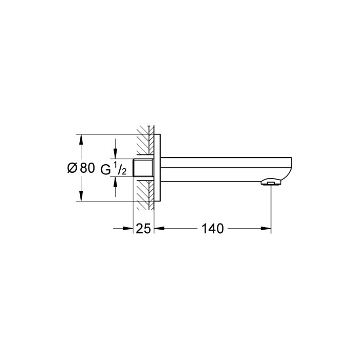 Вилив для ванни Grohe BauCosmopolitan (13255000) Вилив для ванни Grohe BauCosmopolitan (13255000)