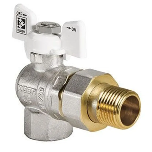 Кран з американкою кутовий Koer KR.228.W - 1" White (KR5105)