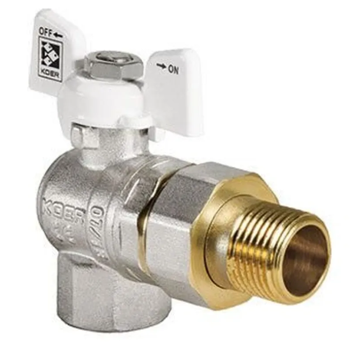 Кран з американкою кутовий Koer KR.228.W - 1" White (KR5105) Кран з американкою кутовий Koer KR.228.W - 1" White (KR5105)