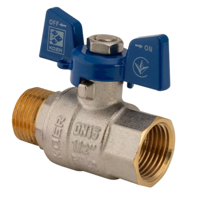 Кран кульовий Koer 1/2" ГШМ (KR.218.B) синій (KR2722) Кран кульовий Koer 1/2" ГШМ (KR.218.B) синій (KR2722)
