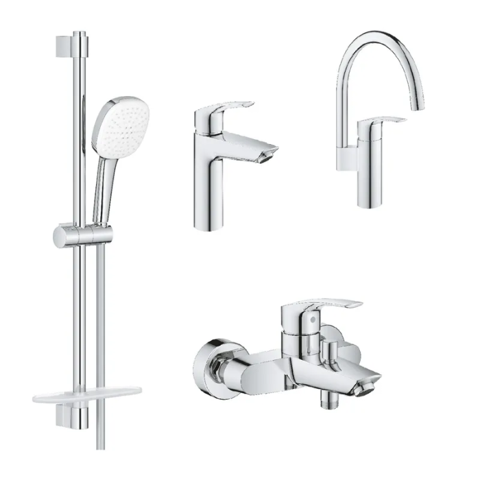 Набiр змiшувачiв Grohe Eurosmart 4 в 1 для ванни та кухні (UA123248M3) Набiр змiшувачiв Grohe Eurosmart 4 в 1 для ванни та кухні (UA123248M3)