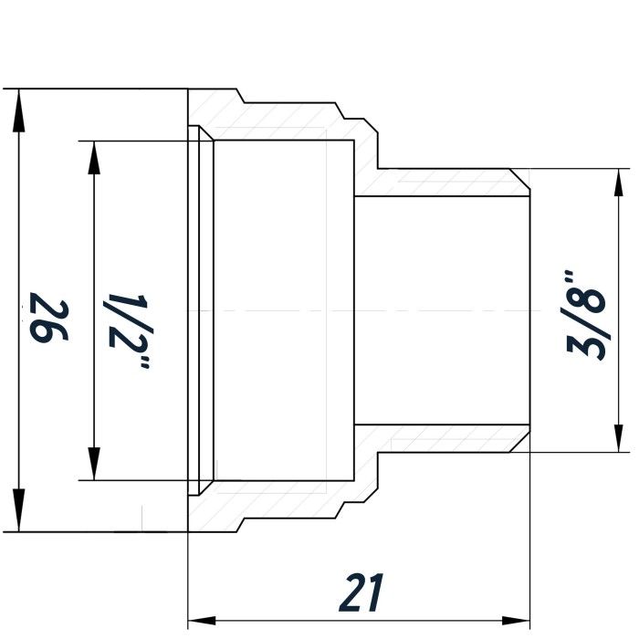 Перехідник редукційний 1/2″х3/8″ВЗ нікельований восьмигранний NK323O OPTIMUM Перехідник редукційний 1/2″х3/8″ВЗ нікельований восьмигранний NK323O OPTIMUM