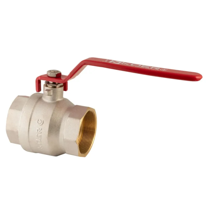 Кран кульовий Koer KR.214 - 2-1/2" FF ГГР (ручка "важіль" червона) (KR4950)