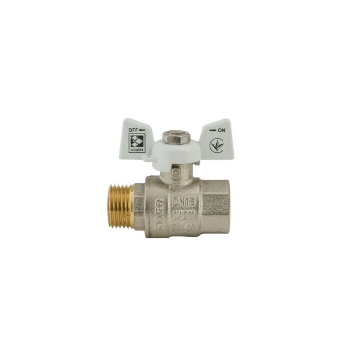 Кран кульовий KOER 1/2" ГШМ (KR.218.W) білий (KR0182) Кран кульовий KOER 1/2" ГШМ (KR.218.W) білий (KR0182)