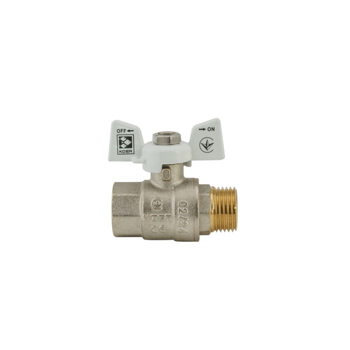 Кран кульовий KOER 1/2" ГШМ (KR.218.W) білий (KR0182) Кран кульовий KOER 1/2" ГШМ (KR.218.W) білий (KR0182)