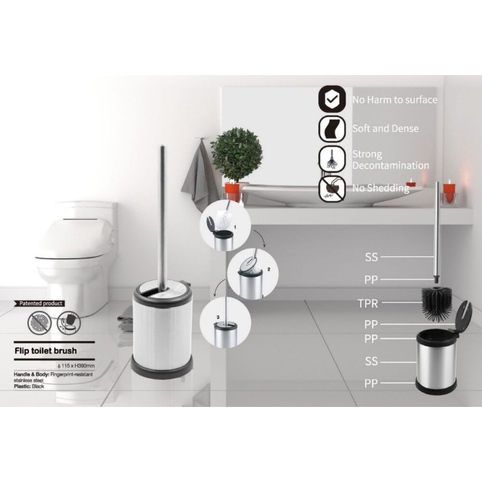 Йоржик для унітазу підлоговий Mixxus Topper-TB0201 White колір білий (MI7094) Йоржик для унітазу підлоговий Mixxus Topper-TB0201 White колір білий (MI7094)