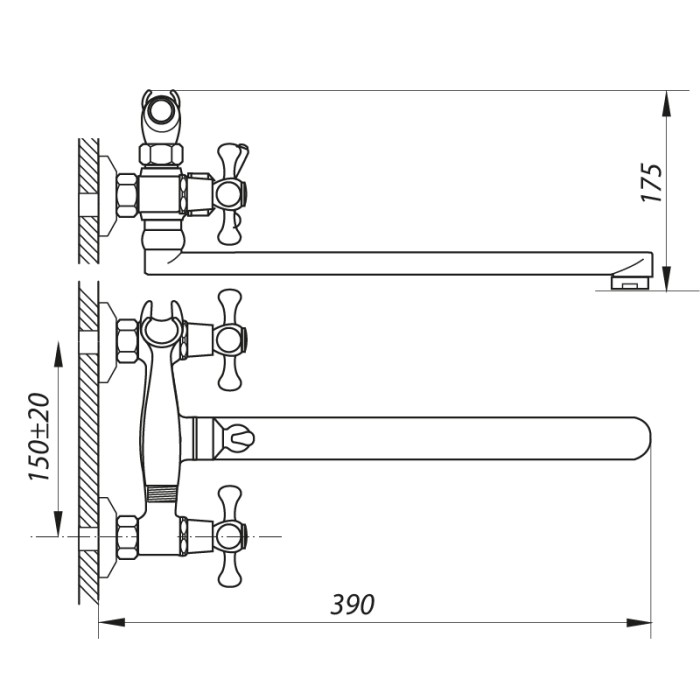 Змішувач для ванни ZERIX DFR-B 722 (ZX2800) Змішувач для ванни ZERIX DFR-B 722 (ZX2800)