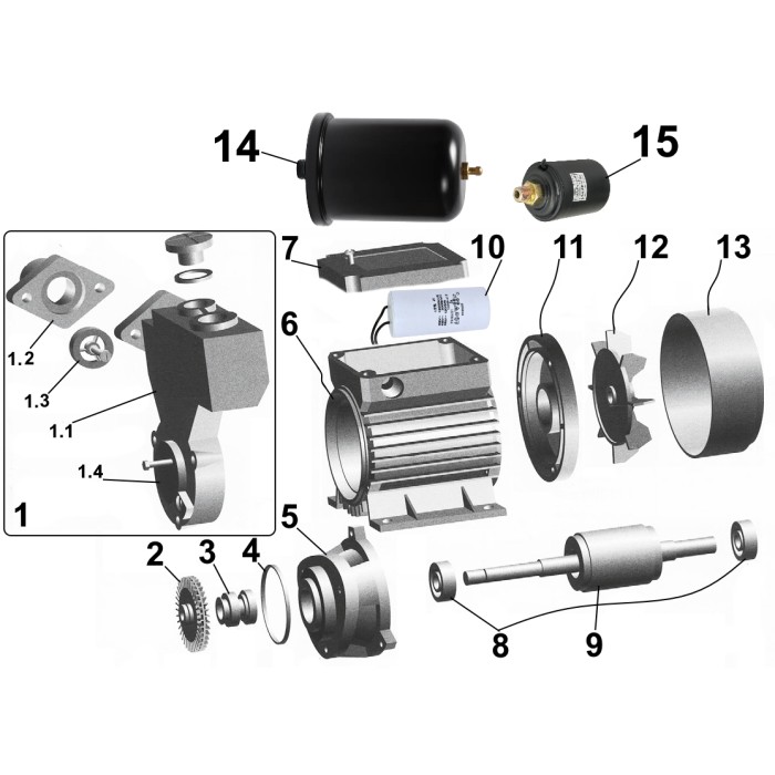 Насосна станція VOLKS pumpe WZ370 0,37кВт бак 2л Насосна станція VOLKS pumpe WZ370 0,37кВт бак 2л