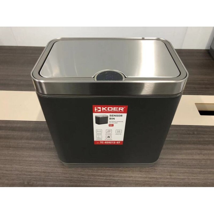 Відро для сміття сенсорне прямокутне Koer TC-020212-07 12 л колір графіт (KR5585) Відро для сміття сенсорне прямокутне Koer TC-020212-07 12 л колір графіт (KR5585)