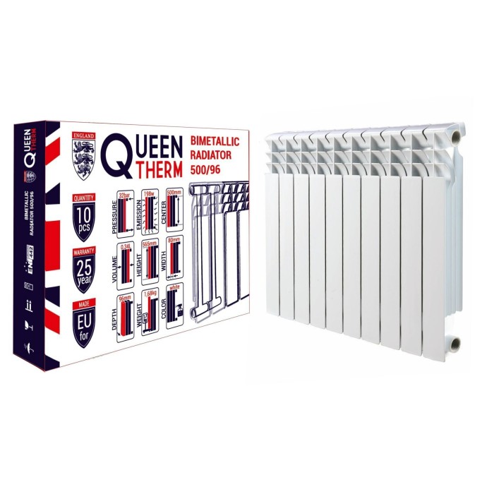 Радіатор біметалевий секційний QUEEN THERM 500/96 (кратно 10) Радіатор біметалевий секційний QUEEN THERM 500/96 (кратно 10)