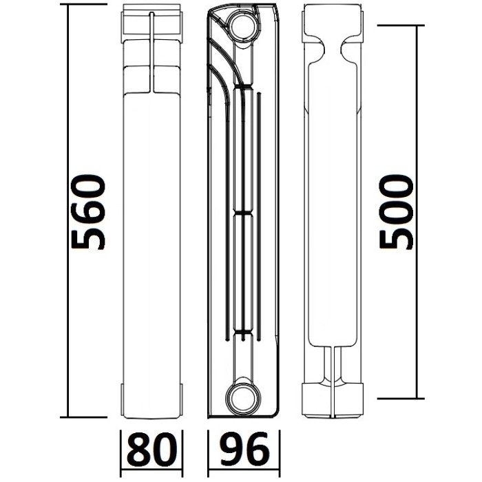 Радіатор біметалевий секційний QUEEN THERM 500/96 (кратно 10) Радіатор біметалевий секційний QUEEN THERM 500/96 (кратно 10)