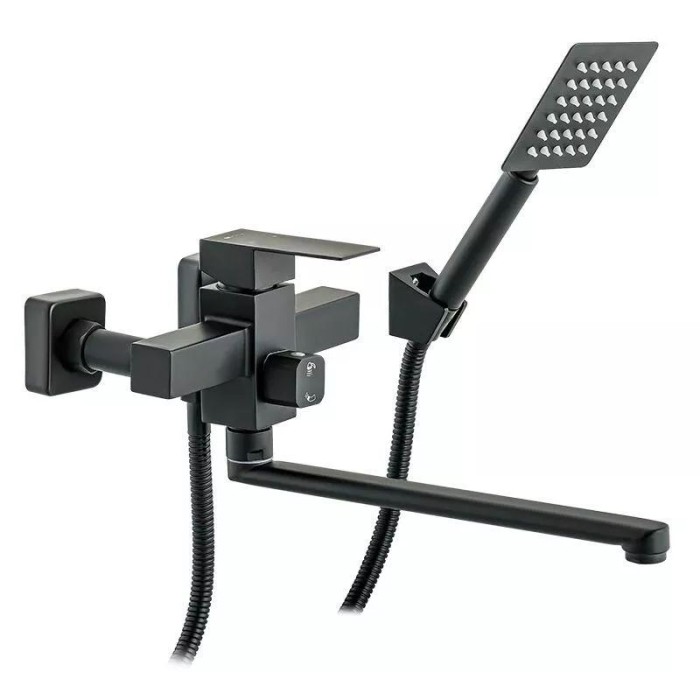 Змішувач для ванни WEZER PRO7-02-BLACK поворотний Змішувач для ванни WEZER PRO7-02-BLACK поворотний