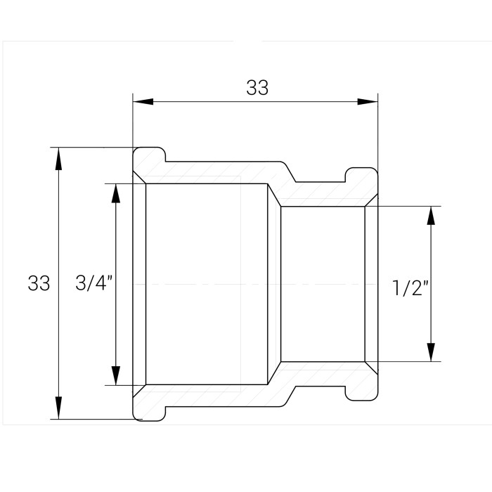 Муфта редукційна 3/4″х1/2″ВВ нікельована NM431L OPTIMUM Муфта редукційна 3/4″х1/2″ВВ нікельована NM431L OPTIMUM