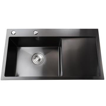 Мийка кухонна з полицею 3mm 780х430 Графіт 7843HG Mira