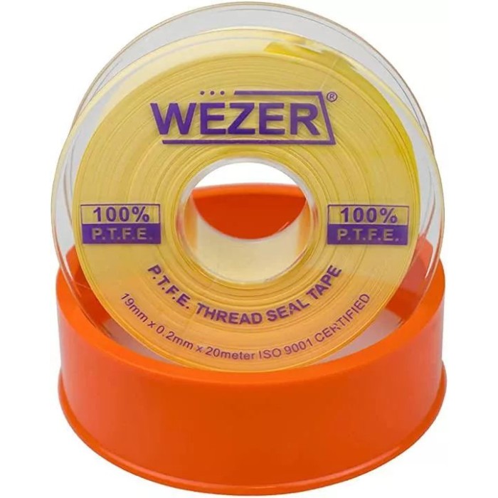 Фум стрічка WEZER PTFE 19x0,2 мм 20 м, жовтий Фум стрічка WEZER PTFE 19x0,2 мм 20 м, жовтий