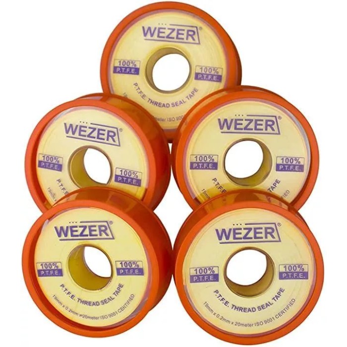 Фум стрічка WEZER PTFE 19x0,2 мм 20 м, жовтий Фум стрічка WEZER PTFE 19x0,2 мм 20 м, жовтий