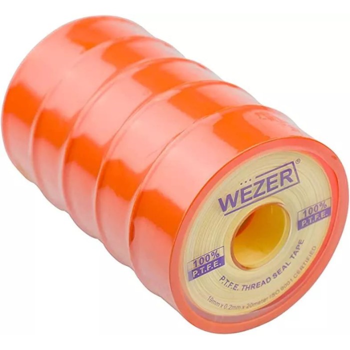 Фум стрічка WEZER PTFE 19x0,2 мм 20 м, жовтий Фум стрічка WEZER PTFE 19x0,2 мм 20 м, жовтий