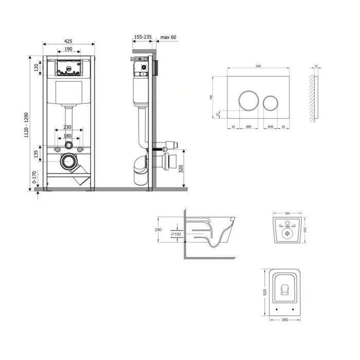 Готове рішення Qtap для ванної кімнати: підвісний унітаз Swan Ultra Quiet 520x360x320 + комплект інсталяції Nest 4 в 1 (кругла клавіша Satin) Готове рішення Qtap для ванної кімнати: підвісний унітаз Swan Ultra Quiet 520x360x320 + комплект інсталяції Nest 4 в 1 (кругла клавіша Satin)