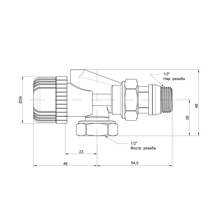 Вентиль двохкутовий Icma 1/2" ВЗ №878 Вентиль двохкутовий Icma 1/2" ВЗ №878