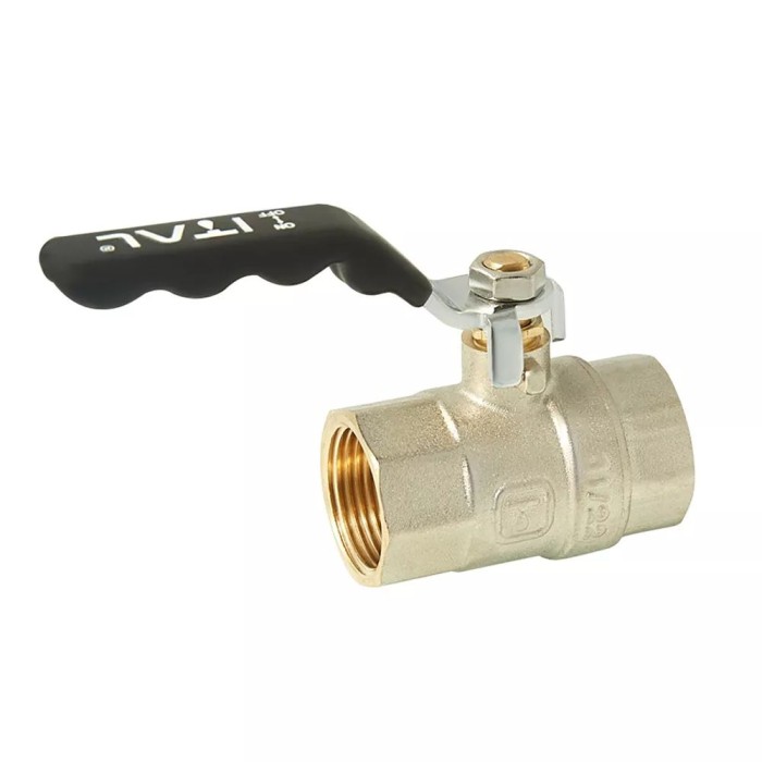 Кран кульовий ITAL PN40 1/2" вн.-вн., ручка, нікель Кран кульовий ITAL PN40 1/2" вн.-вн., ручка, нікель