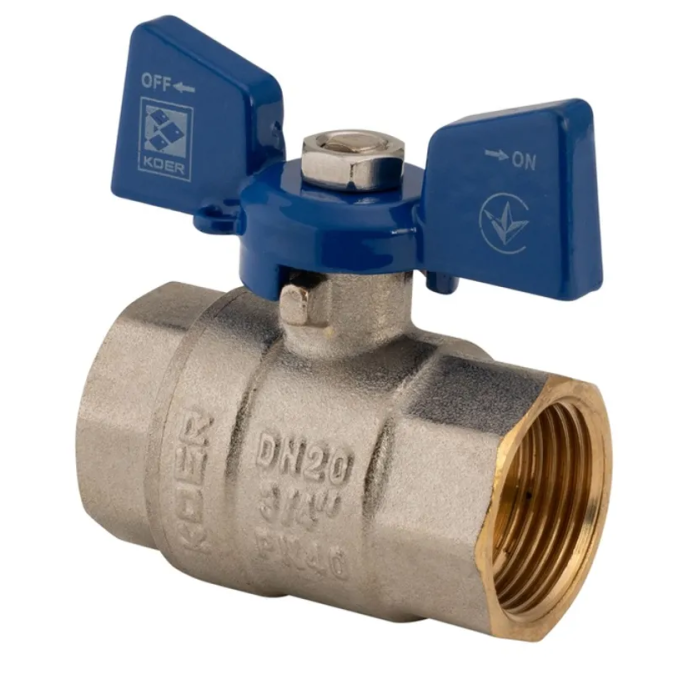 Кран кульовий Koer 3/4" ГГМ (KR.217.B) синій (KR2720) Кран кульовий Koer 3/4" ГГМ (KR.217.B) синій (KR2720)